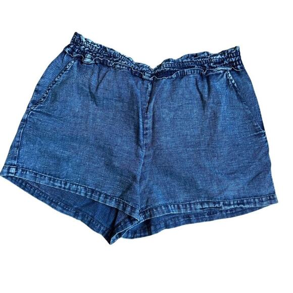 Anthropologie Pants - Anthropology Super Light Denim Pull up Shorts Blue S